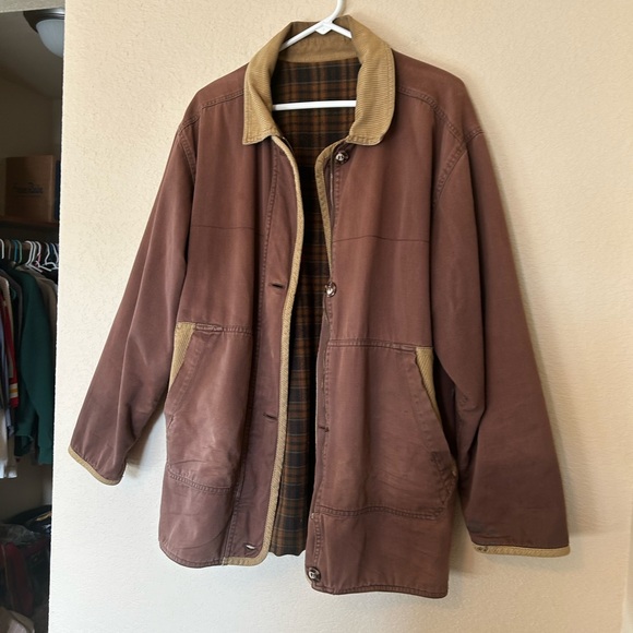 Vintage Women’s Flannel Lined Chore Work Barn Coat Jacket Corduroy Collar L - Picture 4 of 10